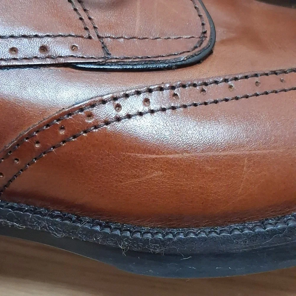 Johnston & Murphy Signature Series Men 10.5W Brown Wingtip Oxford Dress Shoes